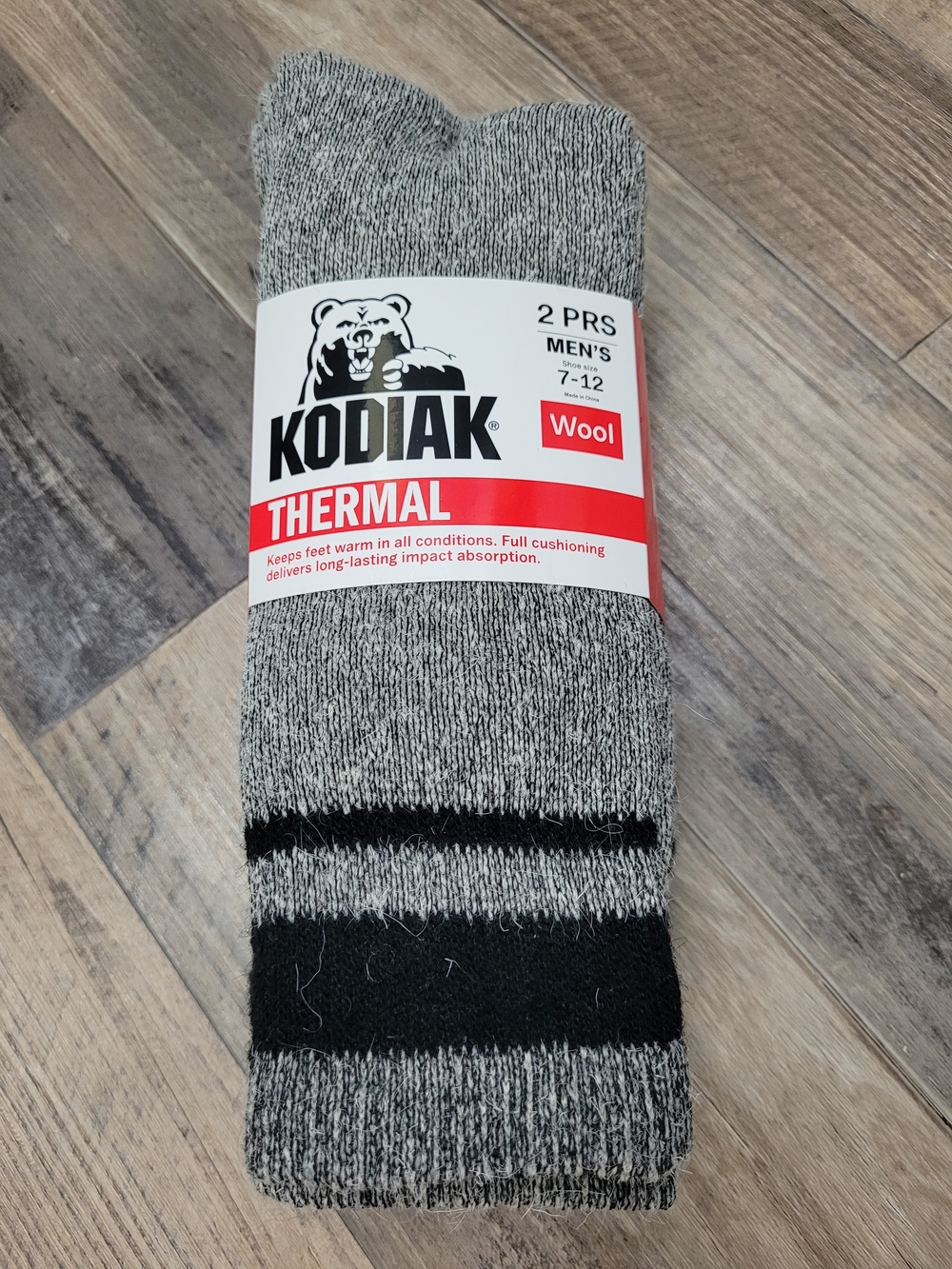 NEW 2 pack KODIAK Wool Thermal Men's Socks Size 7-12